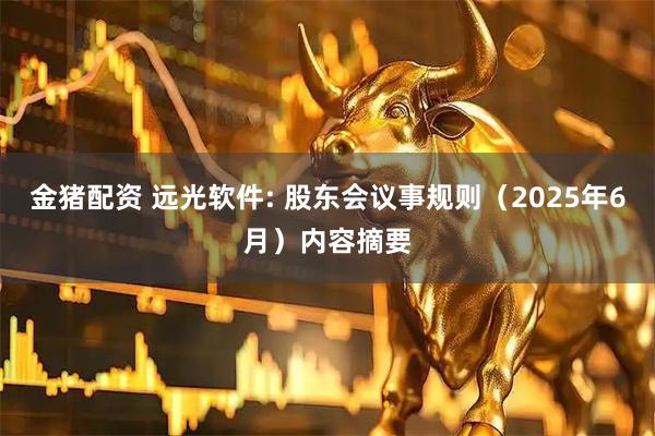 金猪配资 远光软件: 股东会议事规则（2025年6月）内容摘要