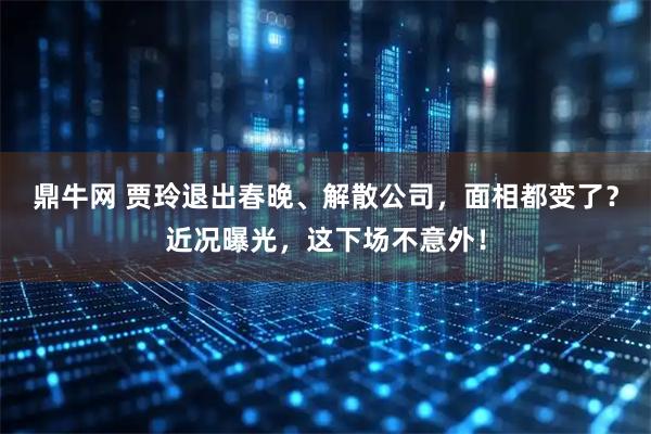 鼎牛网 贾玲退出春晚、解散公司，面相都变了？近况曝光，这下场不意外！